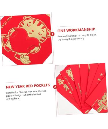 Lurrose 48pcs Year of The Tiger Red Envelope Lucky Money 2022 Hong Bao Envelope Lucky Money Envelopes Year of Hong Bao Red Envelope for New Year Lucky Money Packet Pocket China Paper Red Golden 11.5X8X0.1CM - Buy Online on GoSupps.com