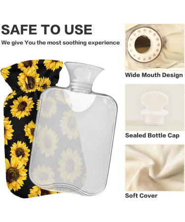 Black Sunflowers Heat Bottle 2L | Pain Relief & Warmth for Muscle Injuries Feet & Bed - International Shipping - Buy Online on GoSupps.com