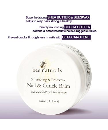 Bee Naturals Nail & Cuticle Balm Nourishing Cocoa Butter & Beta Carotene Formula - Buy Online on GoSupps.com