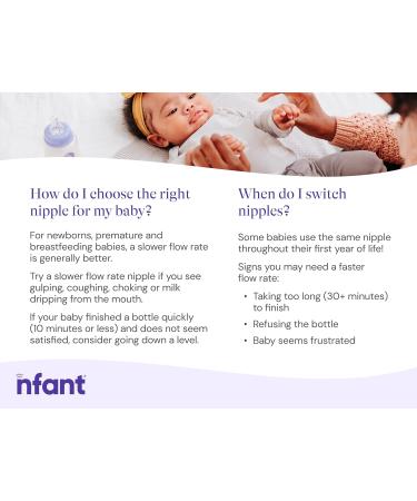 Infant Slow Flow Nipple Purple 4-Pack - 6ml/min | Best for Newborns - Buy Online on GoSupps.com