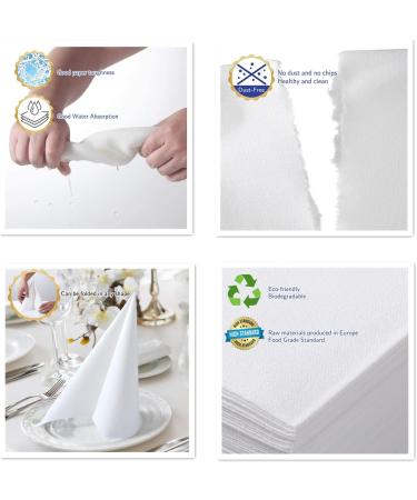 LEKOCH 100 PCs Premium High-Quality White Napkins | Disposable Airlaid 40x40 Wedding Napkins - Ideal for Events & Parties - Buy Online on GoSupps.com