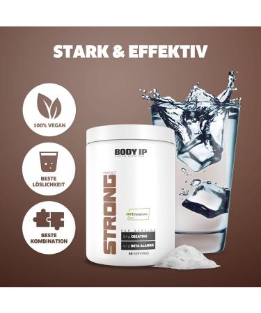 Buy Body IP Perfect Strong Creatine & Beta Alanine Powder | 100% Vegan Creapure Creatine Monohydrate | 480g - 60 Portions | Light Citrus Flavor | Muscle Building | Made in Germany - Buy Online on GoSupps.com