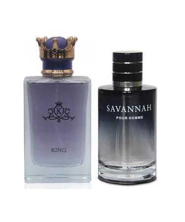 King&Savannah Men Cologne Set Eau De Parfum Spray For Men Fruity Notes Enriched By A Strong Woody Based Fragance Ideal for Day Wear - 3.4 Fl Oz