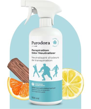 Purodora Lab Gym Bag and Shoe Deodorizer Spray | All Natural Eco-Friendly Odor Eliminator (Citrus Wood Scent) - 17oz - Buy Online on GoSupps.com