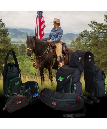 TrailMax 500 Series Insulated Padded Cantle Horse Saddlebag - Red Piping - Buy Online on GoSupps.com