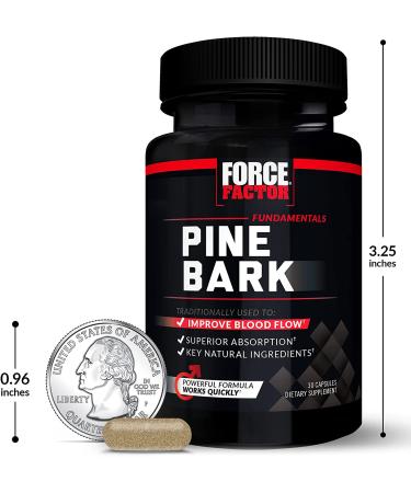 Force Factor Pine Bark 600 mg - 30 Capsules | Natural Antioxidant & Boost Circulation - Buy Online on GoSupps.com
