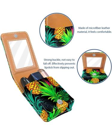 Buy Colorful Pineapple Leather Lipstick Case | Mini Lip Gloss Organizer with Mirror - International Shipping Available - Buy Online on GoSupps.com