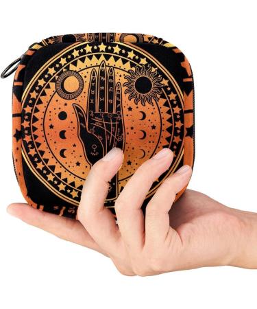 Vintage Astrological Hand Pattern Women's Napkin Storage Bag - Portable Menstrual Pocket for Teens & Breasts - Buy Online on GoSupps.com