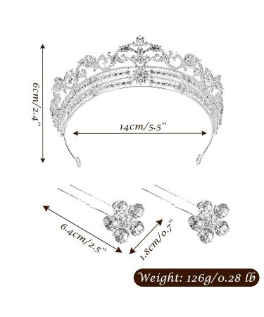 WIOR Crystal Crown and Tiara Set for Women and Girls - Rhinestone Princess Headpiece with Hair Pins - Perfect for Wedding, Pageant, Cosplay - Buy Online on GoSupps.com