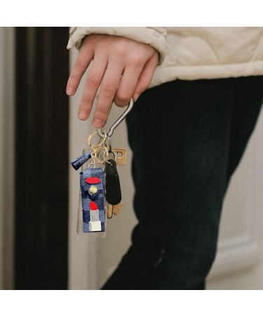 Kapitomanio Leather Lip Balm Holder Keychain - Grey | Chapstick Keychain for Women & Girls | Backpack, Wallet, Purse Charm - Buy Online on GoSupps.com