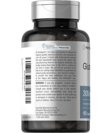 Horbaach Glutathione Supplement | 300mg | 60 Capsules | Non-GMO & Gluten Free | Reduced Form - Buy Online on GoSupps.com