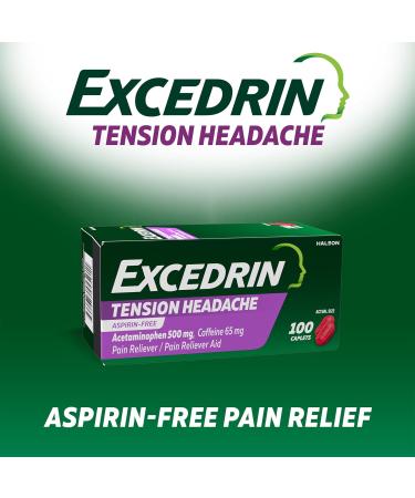 Excedrin Tension Headache Relief Caplets - 100 Count, Head, Neck, and Shoulder Pain Relief - Buy Online on GoSupps.com