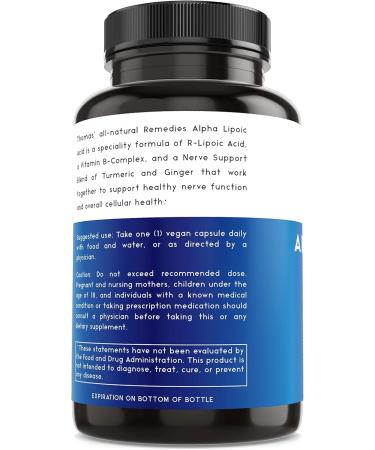 Thomas' all-natural Remedies Alpha Lipoic Acid 600mg 120 Capsules with B-Vitamins Vegan No fillers 120 Count (Pack of 1) - Buy Online on GoSupps.com