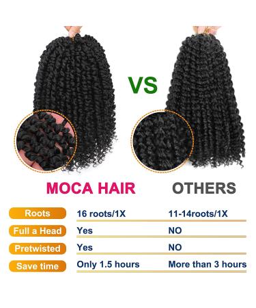 Passion Twist Hair - 10 Inch 8X Pretwisted Crochet Hair for Women - Short Pre Looped Synthetic Braiding Extensions - Buy Online on GoSupps.com