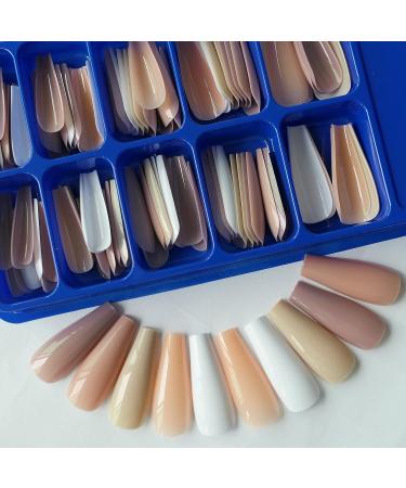 LoveOurHome 400pc Long Colored Coffin Press on Nails - Assorted Coffin False Fingernails for Women in 20 Colors - Buy Online on GoSupps.com