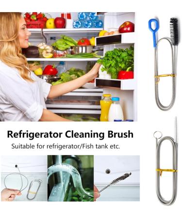 Drain Clog Remover Long Flexible Refrigerator Scrub Brush Kettle Spout Brush Pipe Cleaners Cleaning Brush Cleaning Tool Stainless Steel 200cm - Buy Online on GoSupps.com