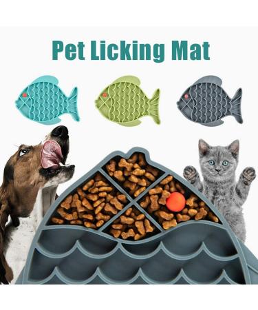 Fish-Shaped Cat Slow Feeder Bowl & Puzzle Mat - Anxiety Relief and Slow Eating for Small Dogs & Cats - Cat Treat Toy - 2 Pack - Buy Online on GoSupps.com