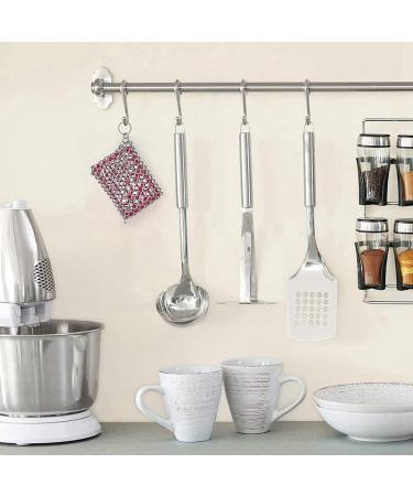 Pteanecay 2X Cast Iron Skillet Cleaner 316 Stainless Steel Chainmail Cleaning Scrubber Silicone Scrubber  - Buy Online on GoSupps.com