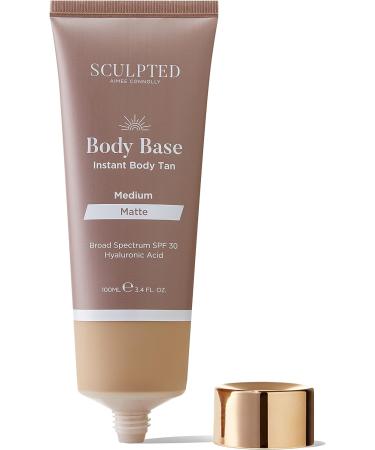 Sculpted by Aimee Connolly Body Base Instant Tan 100ml - Water-Resistant SPF30 Luminous Lotion for Natural Tan (Medium Matte) - Buy Online on GoSupps.com
