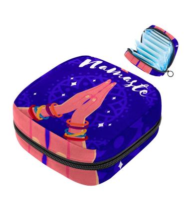 Storage bags for women's bandages hello strue purple mandala background portable menstrual pad bag panty lores tampons women's bandages storage holder for women school office