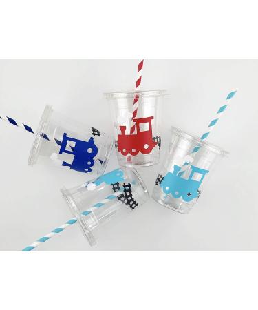 Train Party Cups - Set of 12 | Transportation Birthday Supplies for Boys - Buy Online on GoSupps.com