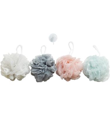 Vera Bellezza 4-Pack Loofah set with Shower Hook