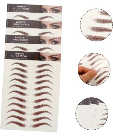 Gogogmee 4 Sheets Waterproof Eyebrow Stickers Eyebrow Tools 4d Artificial Eyebrow Tattoos Cosmetic 6d Hair 21x14.8cm Brown - Buy Online on GoSupps.com