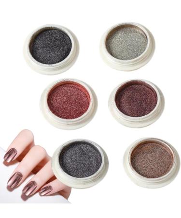 Nail Chrome Powder Set chrome pour ongles - 6 couleurs paillettes pigment pigment pour les paillettes - Poudre de pigment clou pour petite amie pouse amie s ur fille 04 D - Buy Online on GoSupps.com