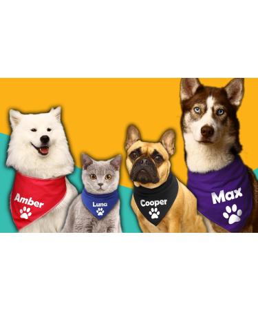 Spoilt Rotten Pets S3 Blue Personalised With Name And Paw Dog Bandana For Any Dog Lover Neck Scarf Dog Costume Fancy Dress (S3 Medium Dogs Labs Staffies & Springers) - Buy Online on GoSupps.com