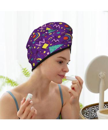 Hair Towel Wrap - Quick Drying Turban | Retro 80s Style Hair Drying Towel with Button - Buy Online on GoSupps.com