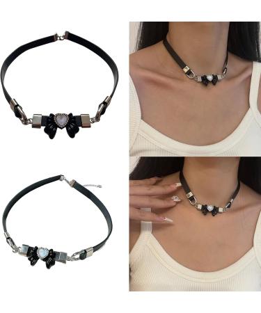 Shop OralGos Aesthetic Heart Bow Choker Necklace - Trendy Jewelry Accessory for Women | International Shipping - Buy Online on GoSupps.com