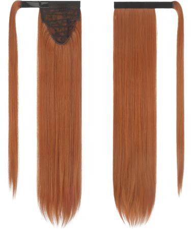 FESHFEN Straight Ponytail Extensions Long Wrap Around Ponytail Synthetic Clip in Pony Tail Hair Extensions Copper Red Hairpiece for Women 24 inch 24 inch (Pack of 1) Copper Red - Buy Online on GoSupps.com