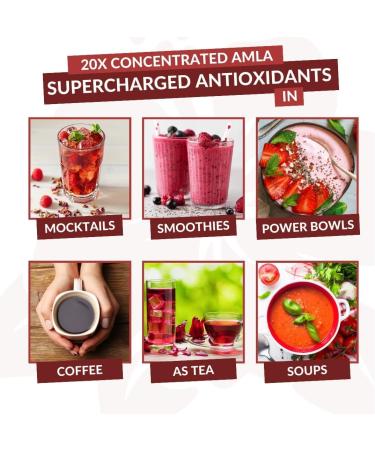 Amla Powder & Green Tea Superfood Supplement Antioxidant Support Made with Elderberries (90 Servings) & Hibiscus (30 Servings) Organic Vegan - Buy Online on GoSupps.com