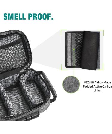Smell Proof Combination Lock Stash Bag Organizer Case - Gray | Travel & Medicine Storage Box | Ideal Gift - Buy Online on GoSupps.com