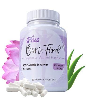 Boric Acid Vaginal Suppositories Plus Aloe Vera & FOS Probiotic Enhancer 800mg/ 30 Count All Natural Made in USA - Buy Online on GoSupps.com
