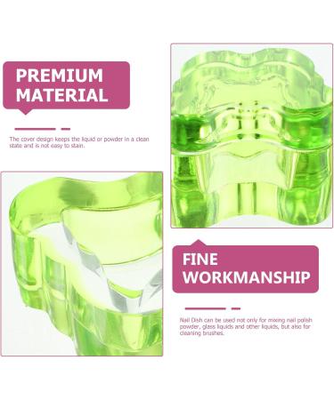 Beavorty Glass Crystal Dappen Dish with Lid Bowl Cup Nail Dappen Cup Nail Art Dappen Bowl Jewelry Bowl Manicure Brush Pen Tools Holder for Acrylic Liquid Powder Nail Green - Buy Online on GoSupps.com