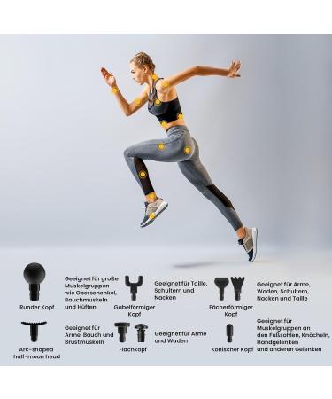 Buy Handheld Muscle Massage Gun 20-Speed Percussion Device with LCD Touchscreen 8 Massage Heads Cordless Deep Tissue Relief International Shipping Available - Buy Online on GoSupps.com
