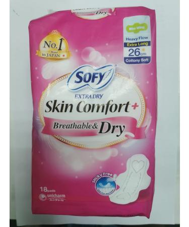 SOFY Extra Dry Day Ultra Slim 26cm 16's-Softest Wavy top Sheet to Reduce Skin Contact