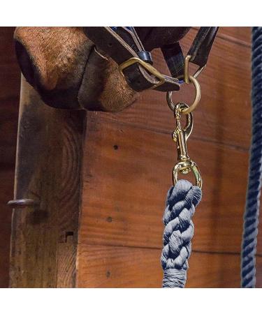 TrustBreech 10ft Solid Cotton Lead Rope - Made in USA - 5/8 inch Thick - Heavy-Duty Bolt Snap - Handmade Soft Dark Grey Blue - Buy Online on GoSupps.com