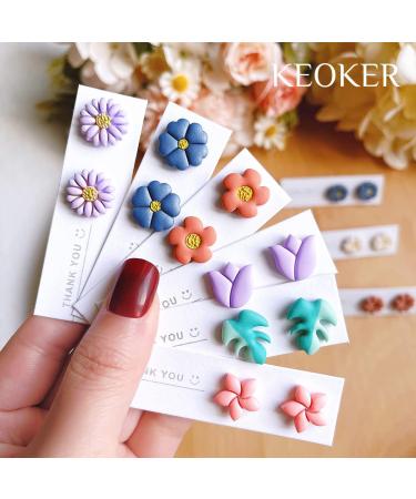 Keoker Floral Clay Earrings Cutters - 10 Shapes for Jewelry Making | Spring Clay Cutters for Earrings | Ideal for Polymer Clay Earring Lovers - Buy Online on GoSupps.com