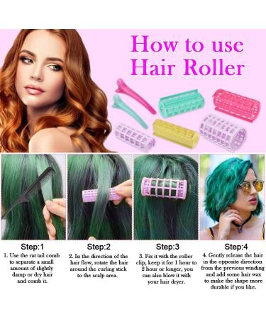 PERFETSELL 30 PCS Plastic Hair Rollers Curlers 5 Size Snap on Rollers No Heat Self Grip Hair Rollers for Short Long Hair DIY Salon Hairdressing Curlers with 5 Duckbill Clips for Barber Hair Dressing - Buy Online on GoSupps.com