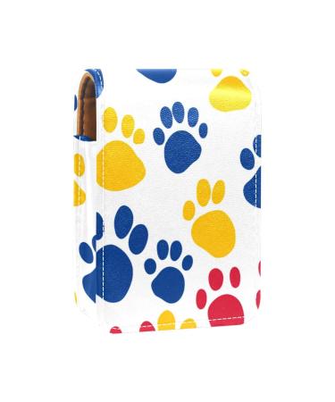 Travel Lipstick Organizer Case Lipstick Case Portable Makeup Bag With Mirror Colored Paw M102r6pvsz