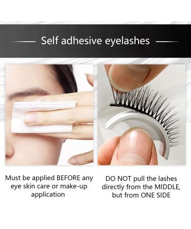 Reusable Self Adhesive Waterproof False Eyelashes - Easy to Apply, No Eyeliner or Glue Needed - Natural Look - Perfect Gift for Women (2 Pairs) - Buy Online on GoSupps.com