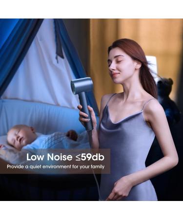 High-Speed Negative Ionic Hair Dryer - 1500W Fast Drying Low Noise Magnetic Nozzle - Perfect for Home & Travel (Grey - Buy Online on GoSupps.com