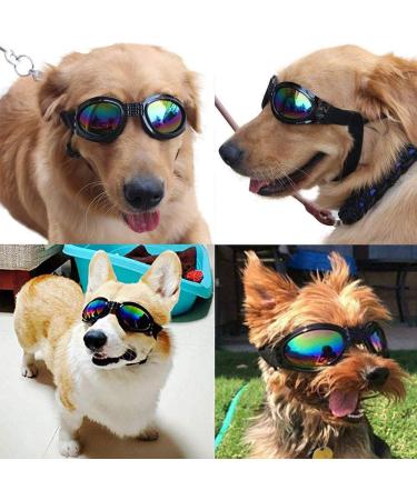 N/ A 2 Pcs Dog Goggles Adjustable Strap Dog Goggles Eye wear Protection for Travel Skiing Black UV Protection Waterproof Sunglasses for Dog (Black) - Buy Online on GoSupps.com