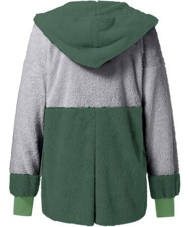 Winter Fuzzy Fleece Hooded Cardigan for Women - Green, X-Large - Buy Online on GoSupps.com