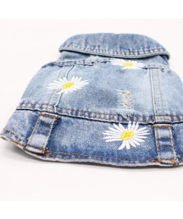 Summer Cowboy Denim Dog Vest Daisy Shirt Jeans Jacket for Chihuahua Yorkies | Puppy Clothing - Sky Blue - Size S - Buy Online on GoSupps.com