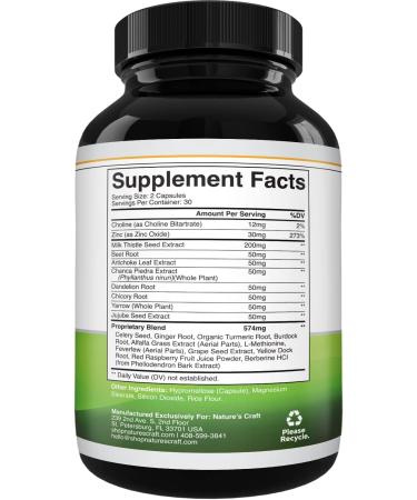 Natures Craft Milk Thistle Liver Detox Pills - Liver Support Supplement with Dandelion Root & Artichoke Extract - Liver Cleanse Detox Formula - Buy Online on GoSupps.com