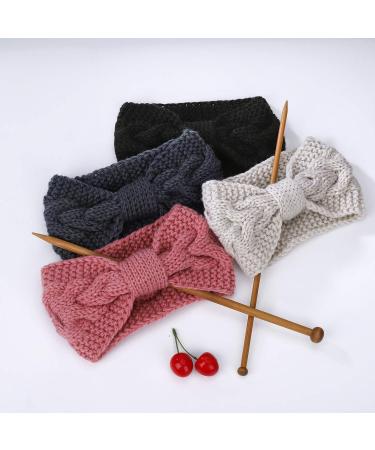 Winter Warm Knot Knitted Headbands for Women & Girls - 4 Piece Elastic Crochet Ear Warmers | Stylish & Cozy - Buy Online on GoSupps.com