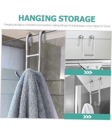 Cabilock 2pcs S Hook Towel Hanger Storage Hooks Door Hanging Hook Back Door Hanger Silver Stainless Steel - Buy Online on GoSupps.com